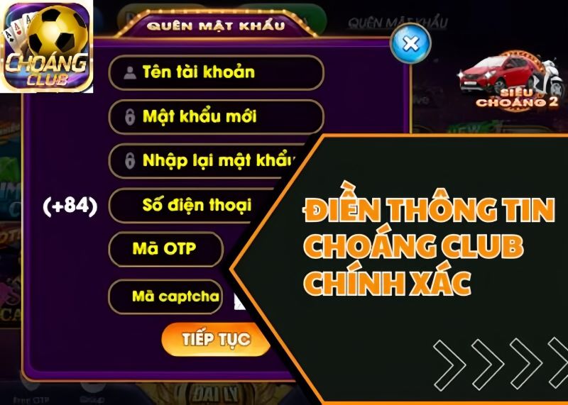 Điền đúng 100% thông tin theo form yêu cầu