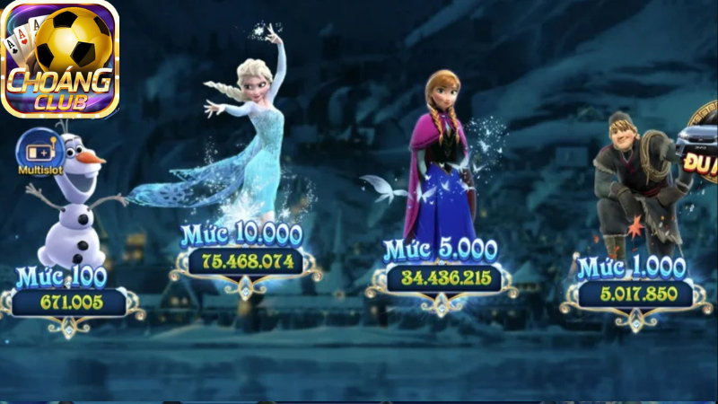 Các cấp độ phòng chơi trong slot game Frozen